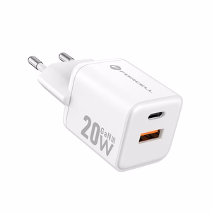Puhelinlaturi Forcell F-Energy Mini GaN III USB C + USB A QC4.0 PD 20W VT-35A valkoinen 0INT