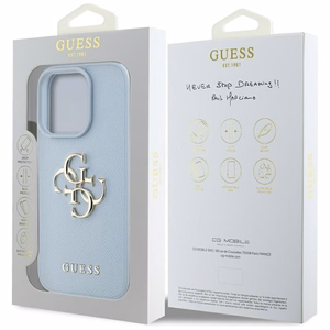Guess Hardcase PU Grained Big 4G and Classic Logo Suojakuori iPhone 16 Pro Max 6,9":lle - sininen