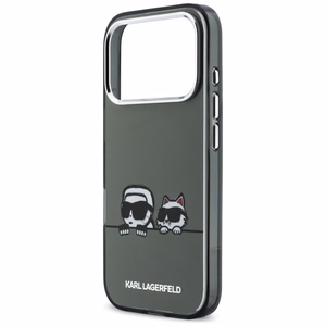 Karl Lagerfeld IML Karl & Choupette Peekaboo Logo MagSafe Suojakuori iPhone 17 Prolle - Musta