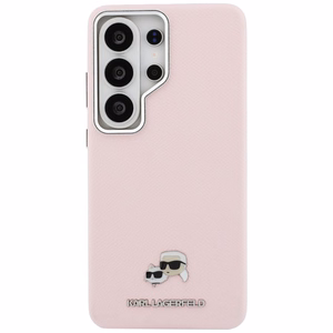Karl Lagerfeld Suojakuori Saffiano KC Metal Logo MagSafe Samsung Galaxy S26 Ultra:lle vaaleanpunainen