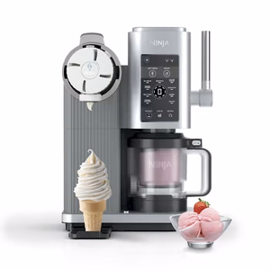 Ninja CREAMi Soft Serve – pehmytjäätelökone, 0,47 l, 800 W, harmaa/hopeanvärinen