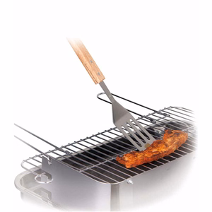 BBQ stainless-steel grill spatula with oak handle, 41 cm