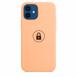 Puhelimen suojakuori Silicone Case v2 iPhone 12 12 Pro:lle, Cantaloupe, pakkauksessa