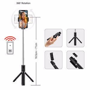 Blavec Selfie Stick Coco P-04 kolmijalka + kauko-ohjain 0,7 m musta (vaurioitunut pakkaus)