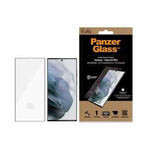PanzerGlass E2E Microfracture antibakteerinen suojalasi Samsung Galaxy S22 Ultra - mustalla kehyksellä