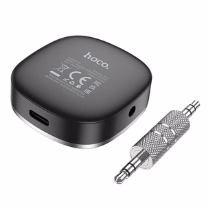 Hoco Bluetooth AUX-sovitin Jack 3,5mm Näytöllä E80 Musta