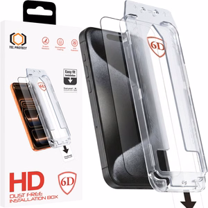 Tel Protect Dust-Free Easy Fit Full Glue 6D karkaistu lasi Iphone 16 Pro Max musta