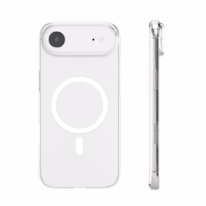 Puro Lite Mag TPU+PC suojakuori MagSafe-yhteensopiva iPhone 17 Air:lle - läpinäkyvä valkoisella renkaalla