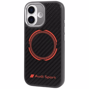 Audi RSQ Carbon Fiber Sport Red Circle MagSafe -suojakuori iPhone 17 - musta