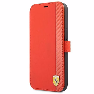 Ferrari FESAXFLBKP13SRE iPhone 13 mini 5.4" punainen/punainen kirja On Track Carbon Stripe