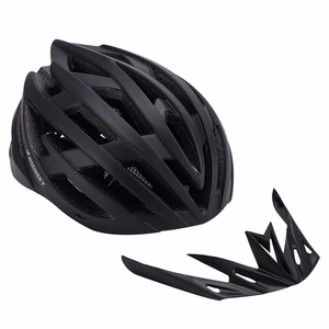 Wozinsky MTB pyöräilykypärä irrotettavalla lipalla ja takana USB-valolla L - musta