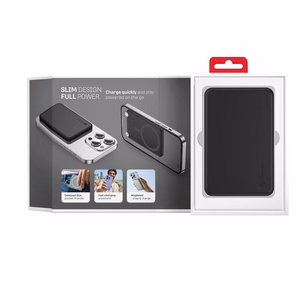 Forcell F-Energy Slim F5K9 -varavirtalähde, MagSafe-yhteensopiva, 5000 mAh, 15 W, QC 4.0, PD 3.0, musta