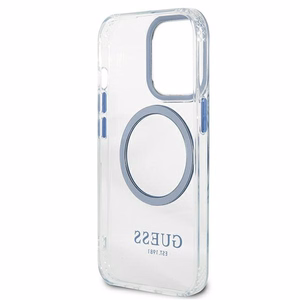 Guess GUHMP13LHTRMB iPhone 13 Pro / 13 6.1" sininen kovakuori Metal Outline MagSafe