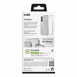SBS Skinny Cover for iPhone 16 - transparent