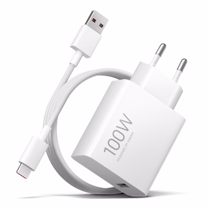 Seinälaturi Xiaomi MY-19-ER, 100W, 6.1A, 1 x USB-A, USB-C-kaapelilla, valkoinen BHR095VEU