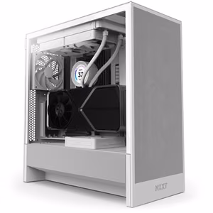 Tietokonekotelo NZXT H5 Flow valkoinen Mid Tower ATX läpinäkyvä paneeli