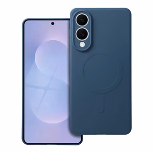 Case for Samsung S25 EDGE Silicone Mag Cover compatible with MagSafe blue