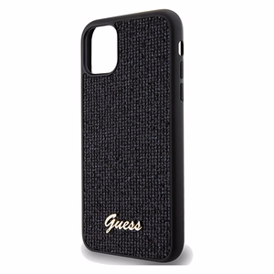 Guess Disco Metal Script -suojakuori iPhone 11 / Xr:lle - musta