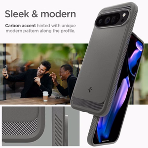 Spigen Rugged Armor -suojakuori Google Pixel 9 Pro XL:lle - harmaa