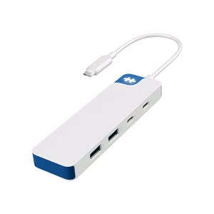 Hyper HyperDrive Flex HD5200BUGL – 4-porttinen USB-C-yhdistelmäkeskitin, valkoinen/sininen