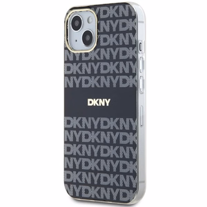 DKNY IML Mono ja Raita MagSafe Suojakuori iPhone 15 Plus / 14 Plus:lle - musta