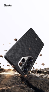 Benks Magnetic Armor Pro Armor Grid Kevlar Case Metal Frame 600D (H048) Samsung Galaxy S26 -puhelimelle musta