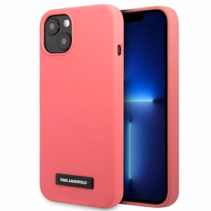 Karl Lagerfeld Silikoni Plaque Case iPhone 13 mini - Fuksiainen