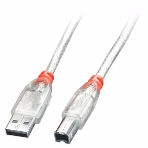 USB 2.0 A-B -kaapeli 2 m / läpinäkyvä 41753 LINDY