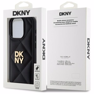 DKNY Quilted Stack Logo Suojakuori iPhone 15 Pro Max:lle - musta