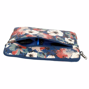 Wonder Sleeve Laptop 13-14 inches blue and camellias