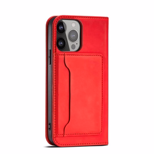 Magnet Card Case case for Samsung Galaxy S23+ flip cover wallet stand red