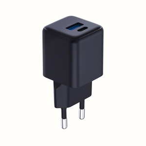 Musta 3mk Hyper GaN -seinälaturi, 20 W, QC4+/PD/PPS, USB 1A1C, EU