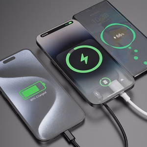 Dudao K14S+ 10000 mAh 22,5 W -magneettinen varavirtalähde USB-A + USB-C, MagSafe-yhteensopiva, telineellä, musta