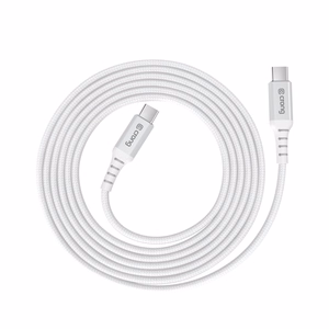 Crong Armor Link USB-C–USB-C-kaapeli, 2 m, 100 W PD, 5 A, valkoinen