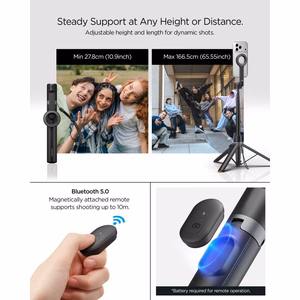 Spigen S582W Bluetooth selfiekeppi - musta