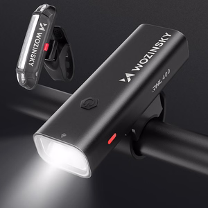 Wozinsky WSBLB2 etu- (400 lm) ja taka-USB-C-polkupyöränvalojen sarja – musta
