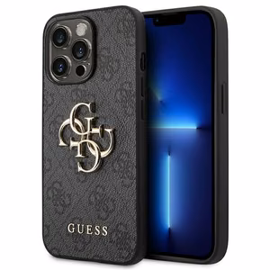 Guess 4G Big Metal Logo kotelo iPhone 14 Pro - harmaa