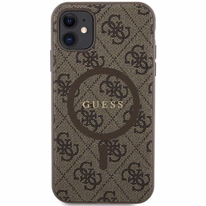 Guess 4G Ring Classic Logo MagSafe Suojakuori iPhone 11:lle - ruskea