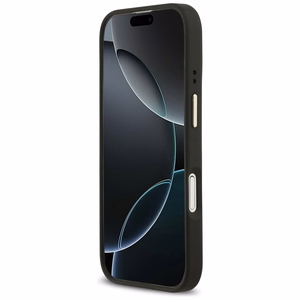 Guess Grained Strass Logo MagSafe Suojakuori iPhone 17:lle - musta