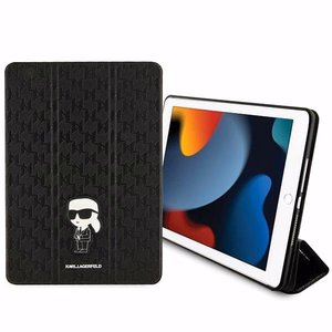 Karl Lagerfeld Saffiano Monogram Ikonik Suojakuori iPad 10.2" 2019 (7. sukupolvi):lle Folio-magneettinen koko pinnan suoja - Musta