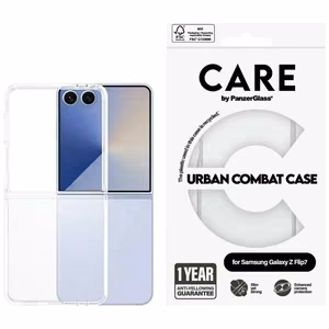 CARE by PanzerGlass Flagship Urban Combat suojakuori Samsung Galaxy Z Flip 7 - läpinäkyvä