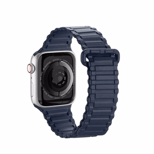 Dux Ducis hihna (Armor versio) Apple Watch SE hihna, 9, 8, 7, 6, 5, 4, 3, 2, 1 (41, 40, 38 mm) silikoni magneettinauha rannekoru sininen