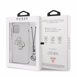 Guess GUHCP12LKS4GSI iPhone 12 Pro Max 6.7" läpinäkyvä kovakotelo 4G hopea Charms kokoelma