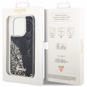 Guess GUHCP14LLCSGSGK iPhone 14 Pro 6.1" musta/musta hardcase Liquid Glitter Marble