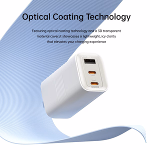 Rock Wall charger Ice2Cube GaN - USB + 2xType C - PD 65W 3A white