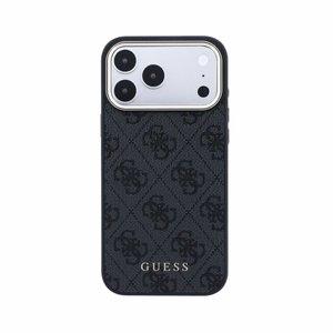 Case Guess PU Leather 4G Gold Frame MagSafe Apple iPhone 18 Pro black