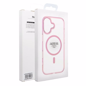 Case for Samsung A17 Frame Clear Hybrid Mag Cover compatible with MagSafe powder pink