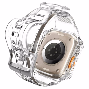 Spigen Rugged Armor Pro -suojakuori ja hihna Apple Watch Ultra 49 mm:lle (läpinäkyvä)