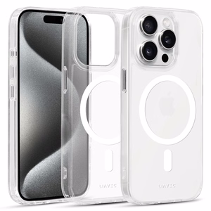 Liavec Glossy Magsafe läpinäkyvä suojakuori iPhone 13 Pro:lle valkoinen