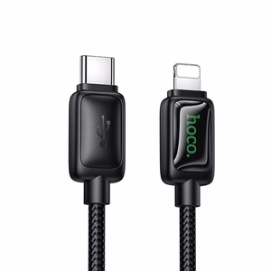 Hoco U146 Kaapeli LCD-näytöllä USB-C – Lightning PD 30W 1.2m musta